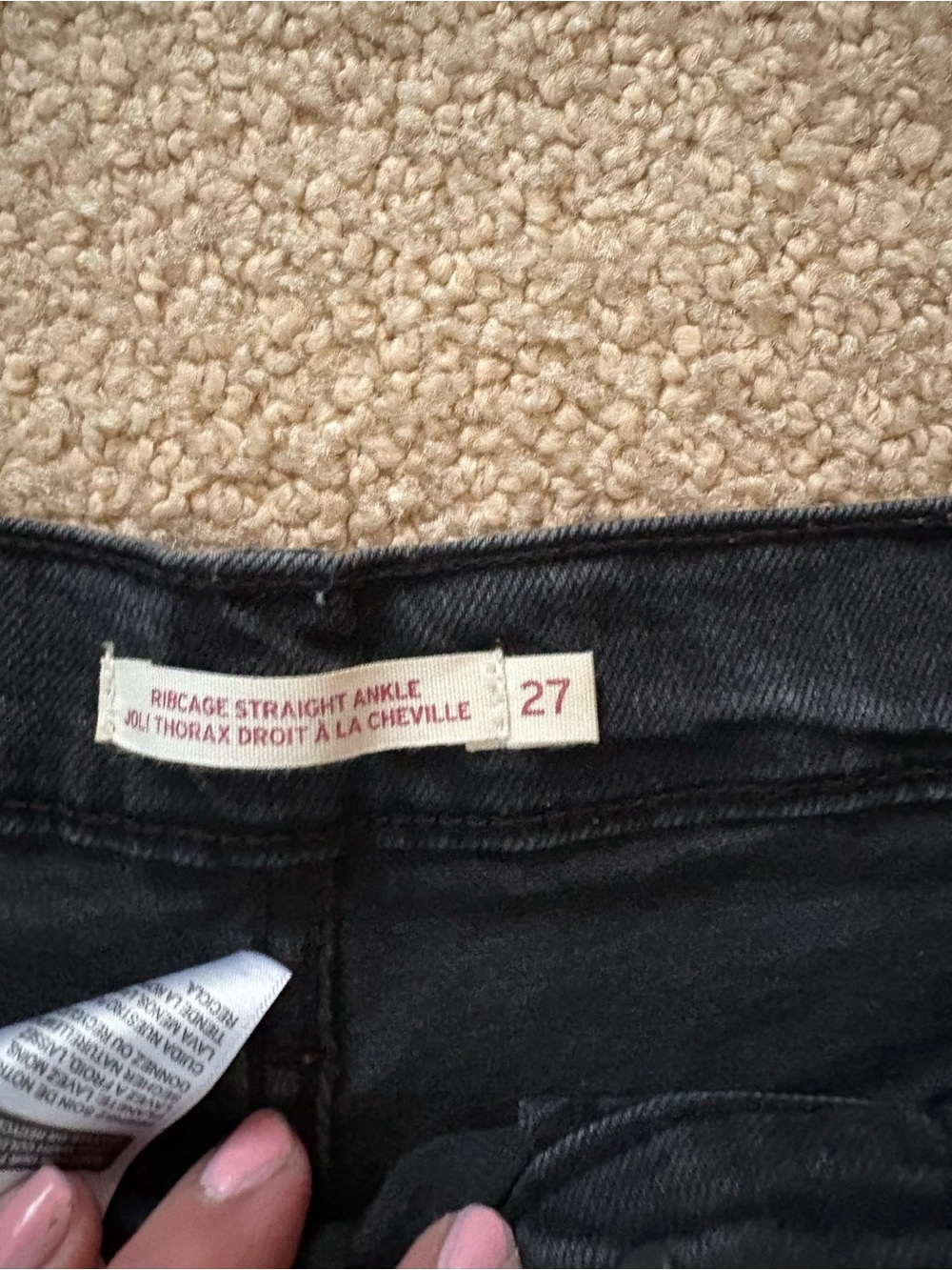 Levi's Ribcage straight ankle Black Denim Jeans